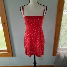 Free People Wild Child Mini Slip Dress XS red Floral NWT