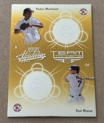 2002 Playoff Absolute Memorabilia Team Tandems #TT6 Pedro Martinez Trot Nixon $$