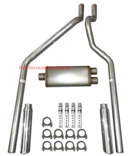 04-08 Dodge Dakota 3.7 / 4.7 Mandrel Bent Dual Exhaust w/ MaxFlow 18" Muffler