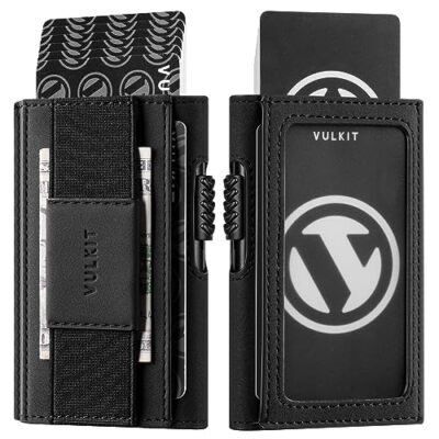 VULKIT Mens Minimalist Wallet for Max. 8 Cards with Pop-Up Credit Card Ejector