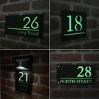 House Number Plaques Glow in the Dark Personalised House Door Number Signs Plate