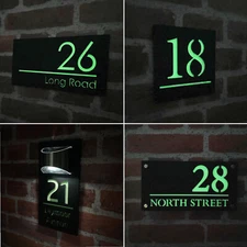 House Number Plaques Glow in the Dark Personalised House Door Number Signs Plate