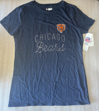 Chicago Bears NFL - T-Shirt Tee Embroidered Logo - Navy Blue Womens - NWT's