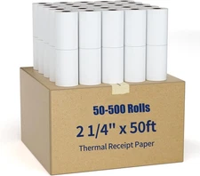 2-1/4" x 50' Thermal Credit Card Cash Register POS Receipt Paper 50 - 500 Rolls