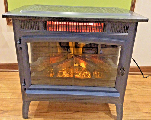 Freestanding Electric Fireplace Stove Heater🔥3D Flame Effect🔥1,000 Sq Ft ~NAVY