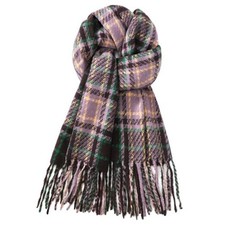 Winter Scarf for Women Fashion Soft Feel Plaid Womens Scarfs, Warm Purple Scraf