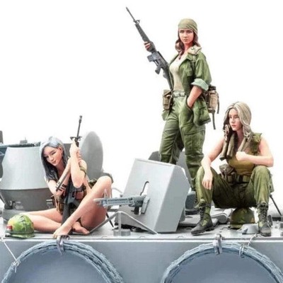 1/16 3pcs Resin Model Kit Beautiful Girl Soldiers IDF A-1964 Unpainted
