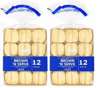 2 PACKS! Lewis Bake Shop Brown ‘N Serve Dinner Rolls, 12 ct, FREE EXPEDITED!