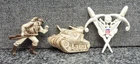 World War II Sweetheart US Military Pin Lot 3x Tank Rockets Brooch Plastic 40's