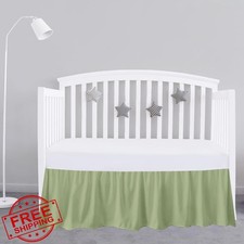 SKY BEDDINGS Crib Skirt Sage 14" Drop
