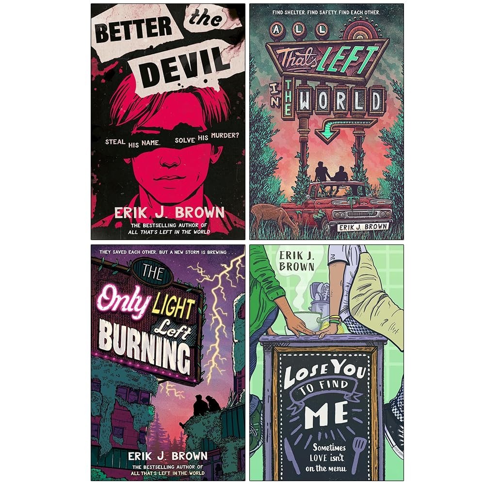 Erik J. Brown Collection 4 Books Set Only Light Left Burning,Lose You to Find Me
