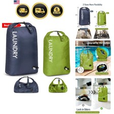 Travel Laundry Bag 2 Pack, Compression Laundry Bag for Dirty Clothes, Waterpr...