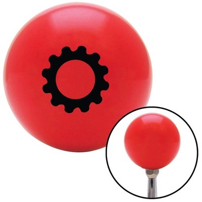 Black Solid Gear Red Shift Knob w/ M16x1.5 Insert Shifter Auto Manual Custom