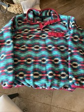 Patagonia Women s Large SW Aztec Synchilla Snap T Fleece Pullover Wild Desert