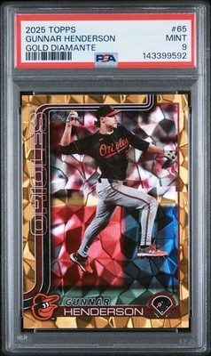 2025 Topps #65 Gunnar Henderson Gold Diamanté /50 PSA 9 Mint
