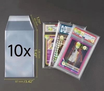 10x Pokemon PSA Grading Card ''Schutzhüllen'' Folien Karten Sleeves für Cases