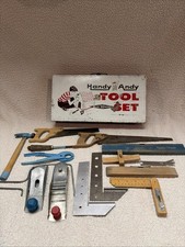 Vintage Handy Andy Blue Diamond Child Tool Set Metal Box Skil-Craft Chicago USA