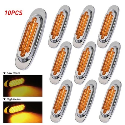 10X 16 LED Marker Lights Truck LED Trailer Side Light Amber Clearance Lamps C