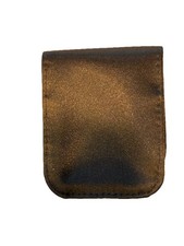 Earbud Case Shiny Brown Bronze Cloth Snap Closure