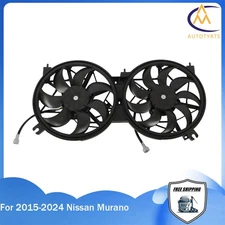 Black Radiator Condenser Cooling Fan Assembly For 2015-2020 2021 Nissan Murano