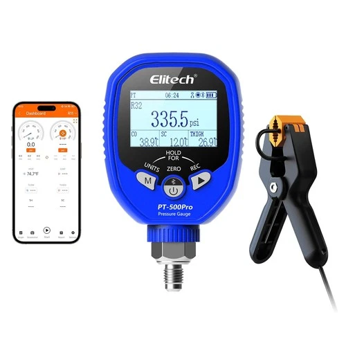 Elitech PT-500Pro+ Wireless Refrigeration Pressure Gauge HVAC A/C Manifold Gauge