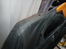 alter gefütterter Herren Ledermantel Vintage Trenchcoat Offiziersmantel Gr 50