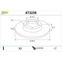 1X Bremsscheibe Valeo 673239 Passend FüR Rover Land Rover