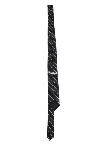 DKNY Tie Necktie Mens One Blue Striped Skinny Woven Pointed Dress Business