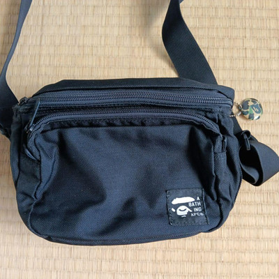 A Bathing Ape BAPE 90s Camera Bag Black Nylon Vintage Shoulder Bag Japan Used