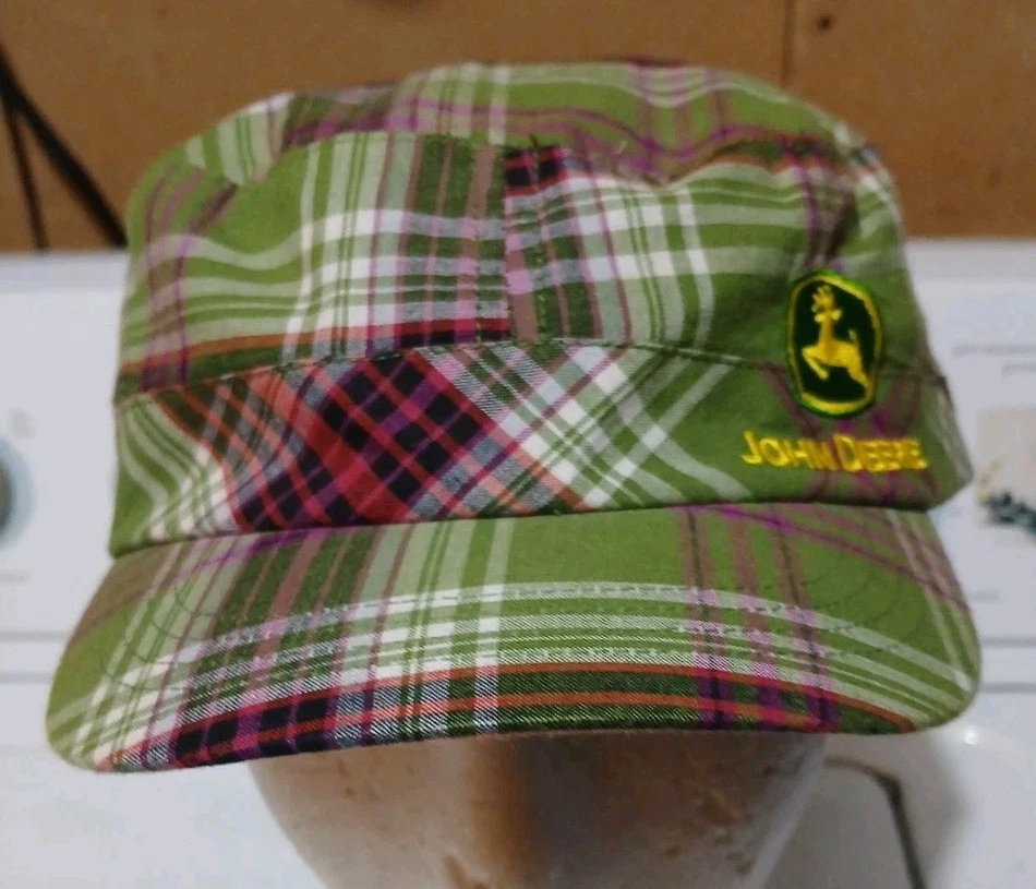 Sombrero a Cuadros John Deer Verde Púrpura Rosa Mujeres Cadete Agricultura Granja Niña Country Chic Foto 2 de 4