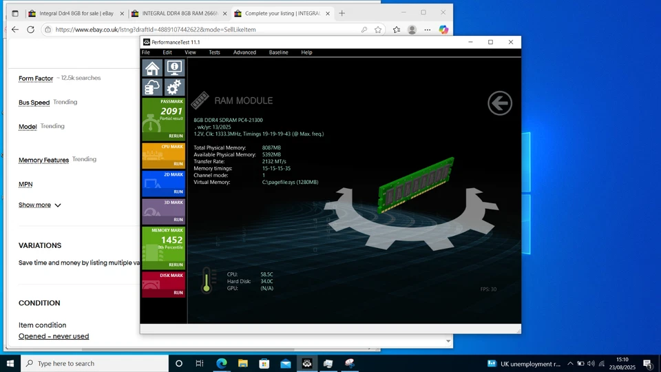 INTEGRAL DDR4 8GB RAM 2666MHZ SODIMM IN4V8GNELSX - Image 2 of 2