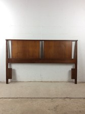 Mid Century Modern Full Size Headboard with Turned Wood