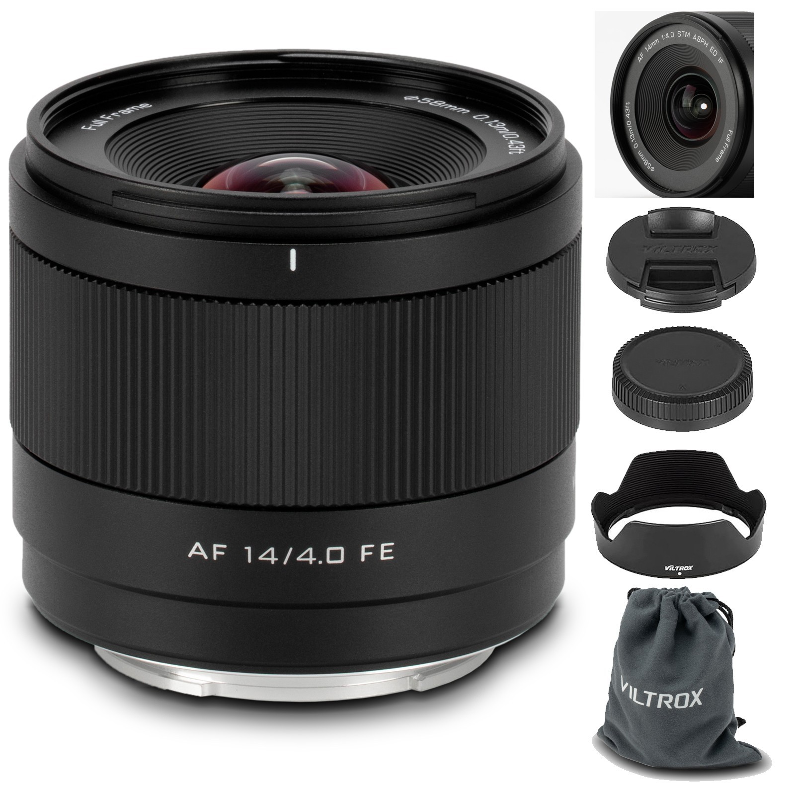 Objectif photo autofocus 14mm plein format avec grand angle sans distorsion pour Sony