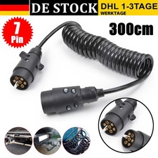 Spiralkabel 3 m 7 Polig Anhängerkabel Verlängerungskabel Anhänger Wohnwagen LKW