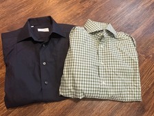ETON Lot of 2 Men  s Shirts 15 38 Slim Long Sleeve Button Up