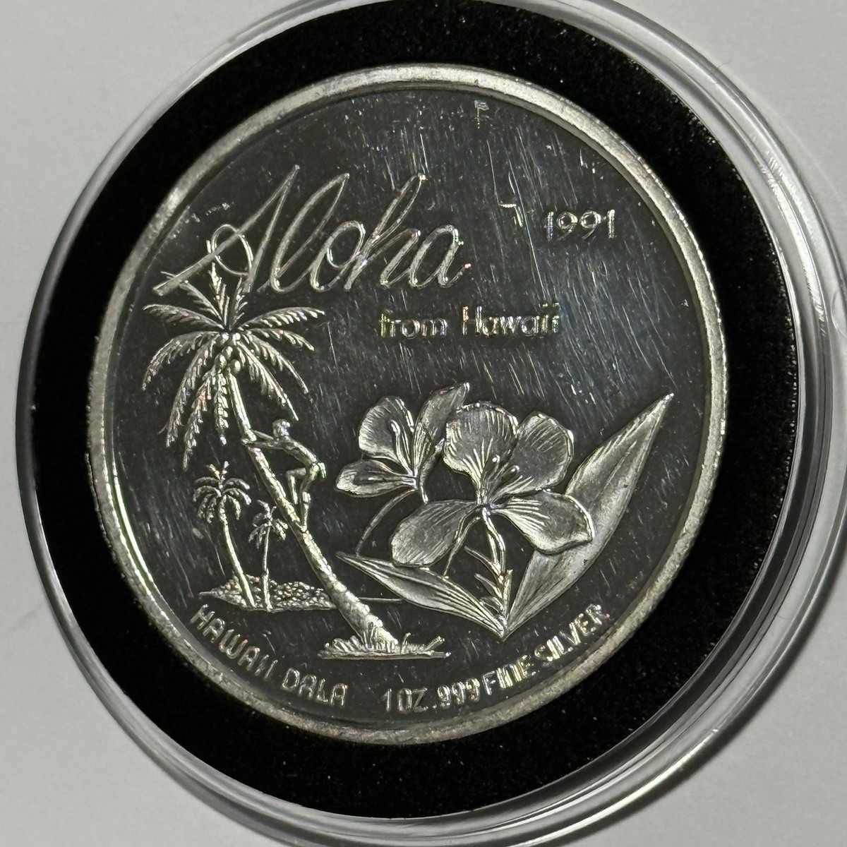 1991 Total Solar Eclipse Rare Coin 1 Troy Oz .999 Fine Silver