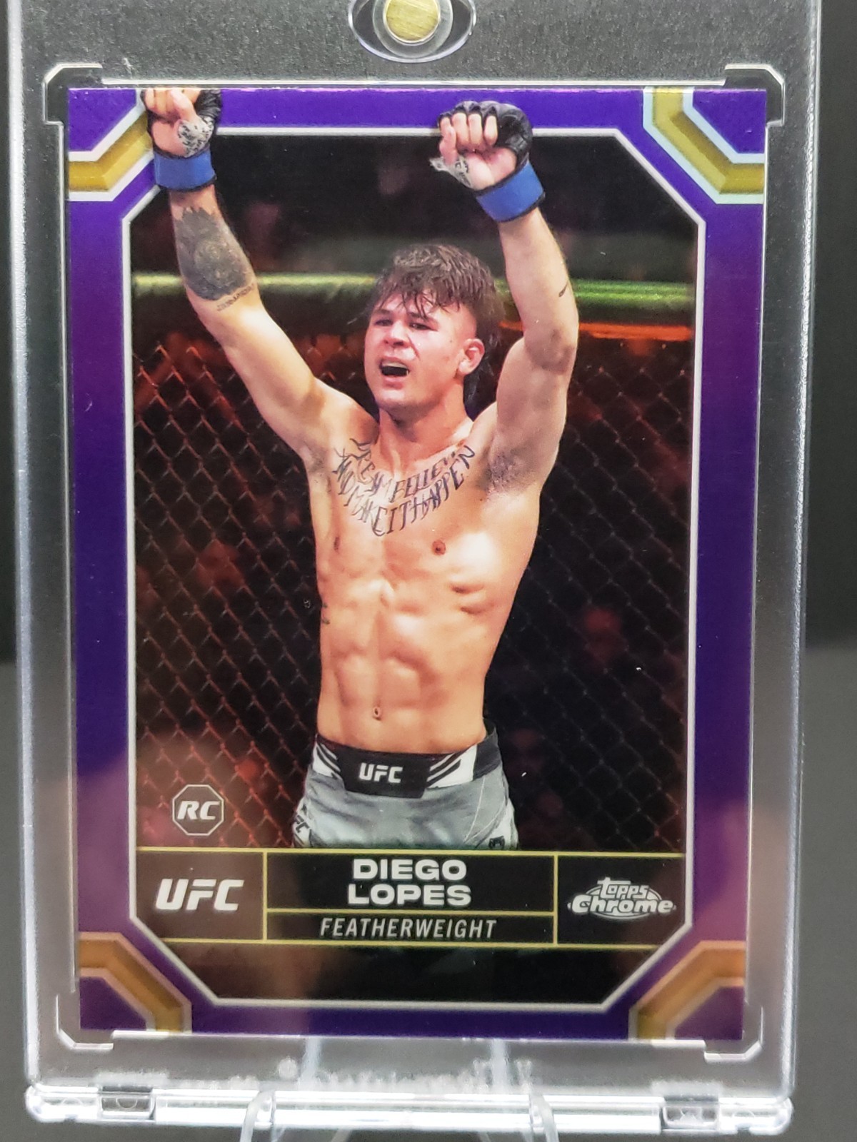 2024 Topps Chrome UFC - Diego Lopes #26 Purple Refractor (RC)