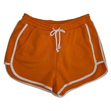 NWT S Womens Orange Terry Cloth Shorts w/Pock...