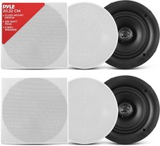 Pyle 8.0" Ceiling Wall Mount Speakers - Pair of 2-Way Full Range 8 in, 8''