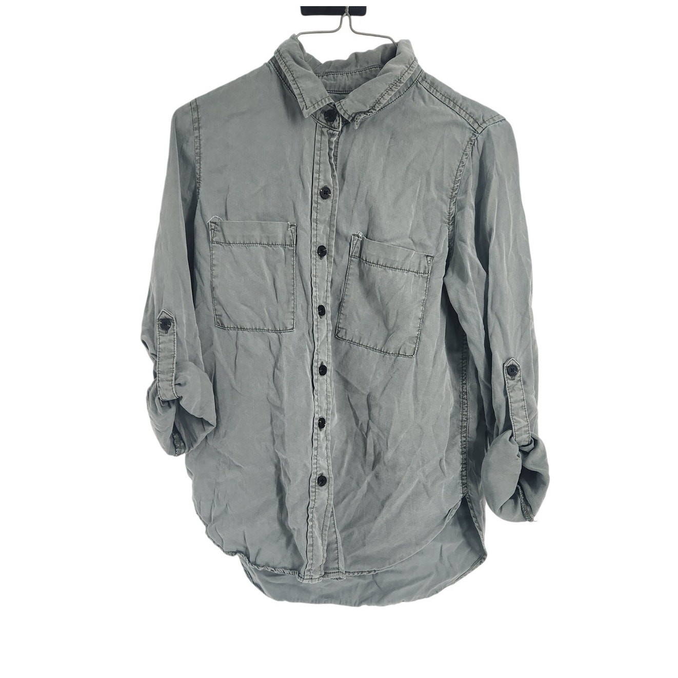 Universal Thread Green Button Down Top Womens Siz… - image 1