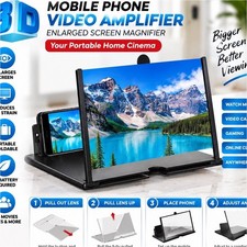 3D Mobile Phone Video Amplifier Enlarged Screen Magnifier Foldable Stand NEW