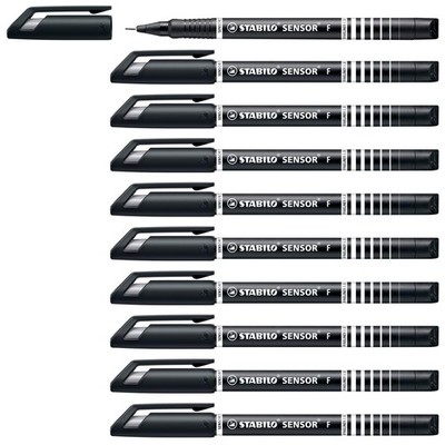 Stabilo 189/46 - Sensor Pen Fineliner 03mm Black 189/46 - (PK10)