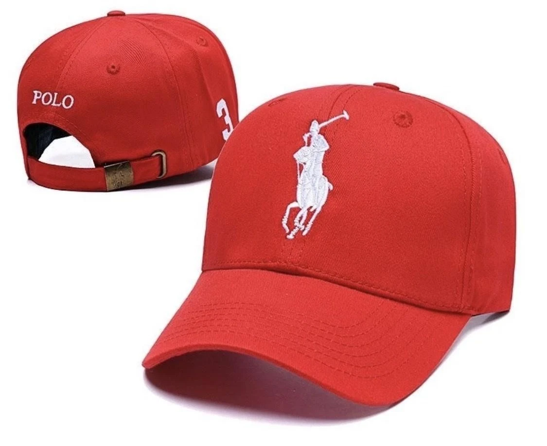 Polo Ralph Lauren Hat Cap Strap Back Red Embroidered Big Pony No 3 Mens Baseball