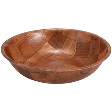 Winco WWB-10 Wooden Woven Salad Bowl, 10-Inch, Brown