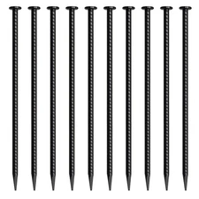 16 Inch Rebar Stakes 10 Pack Heavy Duty Ground Anchors 1/2 Inch Diameter Galv...