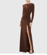 MAC DUGGAL LONG SLEEVE KEYHOLE DRAPED size 14 GOWN 55708 Jersey evening dress