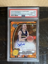 2024-25 Bowman U Sapphire Chrome Syla Swords Orange Refractor Auto #05/25 