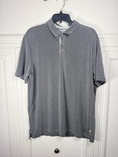 Tommy Bahama Shirt Mens Large Navy Short Sleeve Polo Beach Casual Tencel Poly