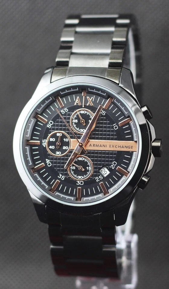 Hermoso reloj para hombre Armani Exchange cronógrafo en esfera negra con fecha Quarzt Foto 3 de 4
