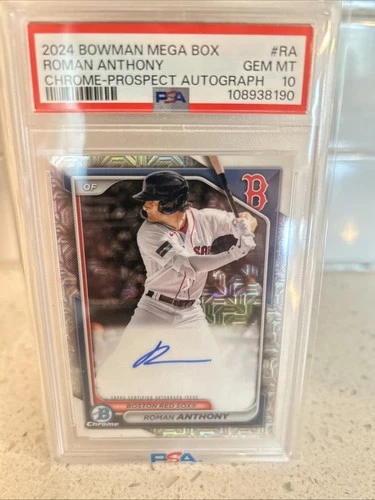2024 Bowman Chrome Mega Box Roman Anthony Chrome Prospect Autograph PSA 10🔥